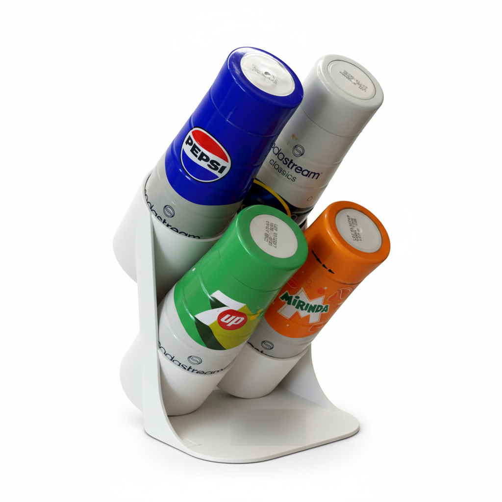 Biała tacka na butelki syropu Sodastream