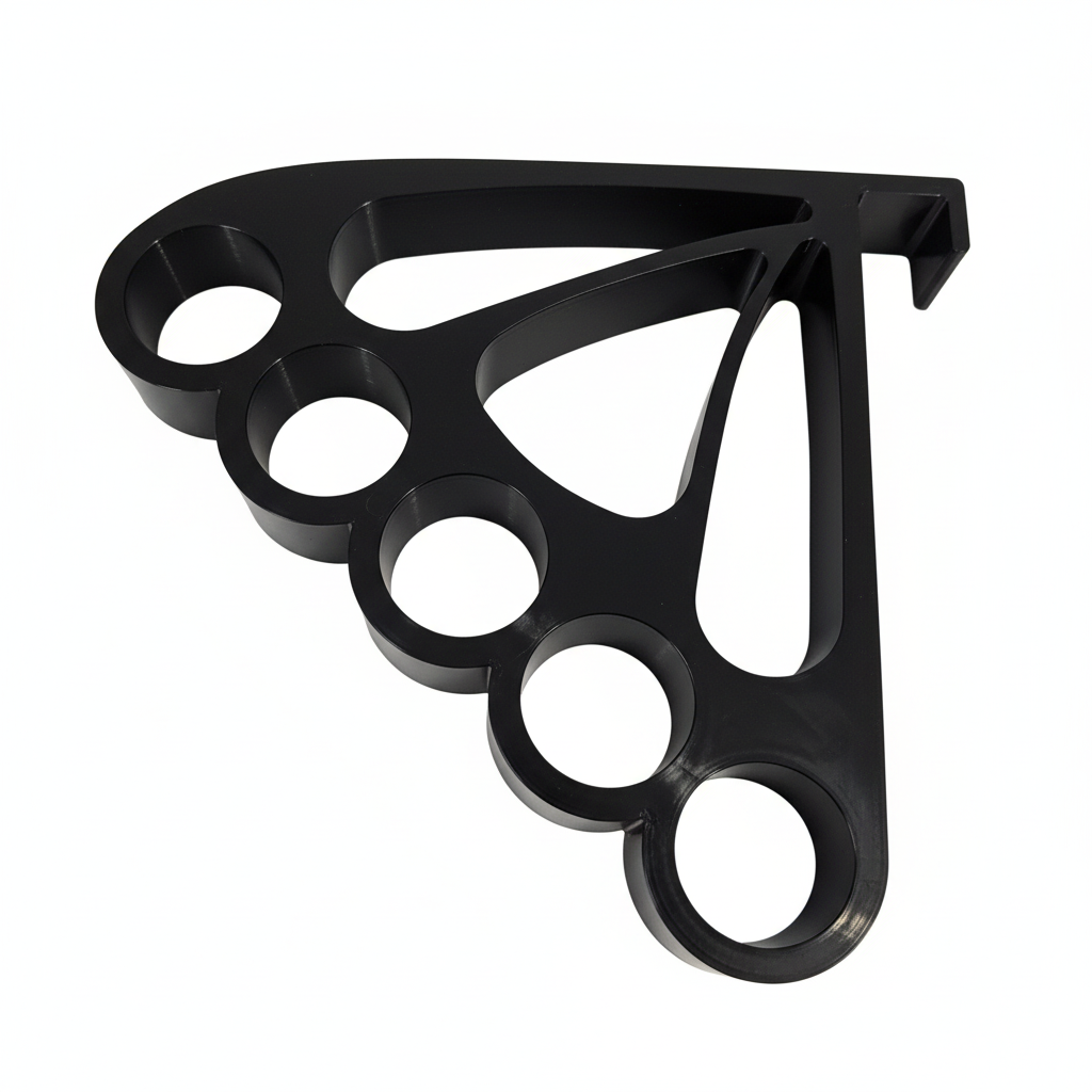 Wieszak czarny - widok pod kątem z połyskiem