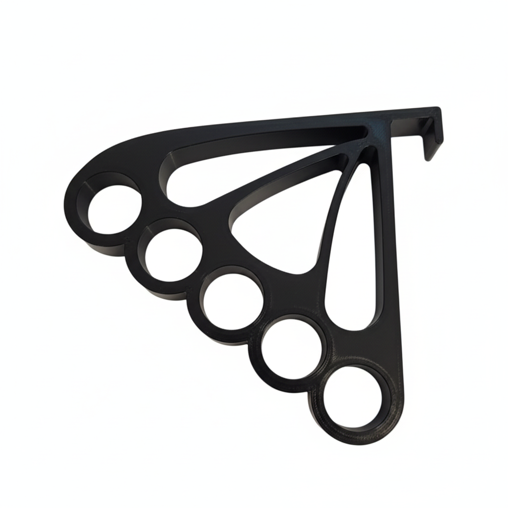 Wieszak czarny - widok z tyłu z połyskiem